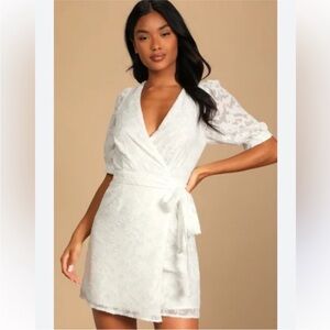 NWT Lulus White Wrap Dress